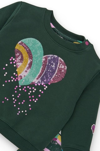 Sweater en Legging - Groen, paars en roze