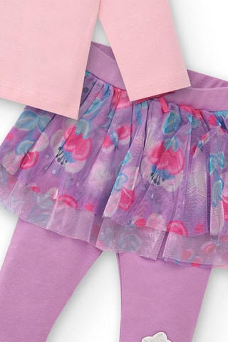 T-shirt en Legging - Blauw, paars en roze