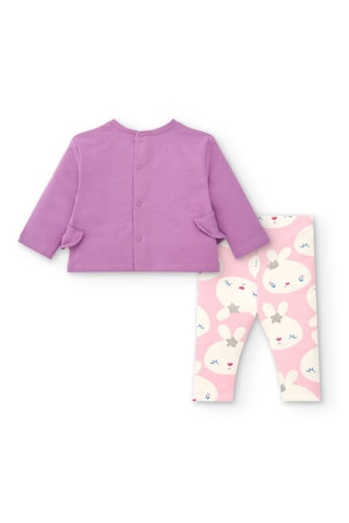 T-shirt en Legging - Paars en roze