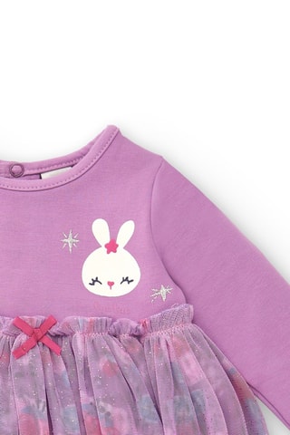 Jurk - Wit, paars en roze