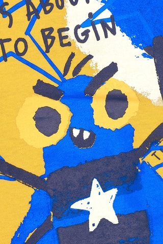 T-shirt - Wit, blauw en geel