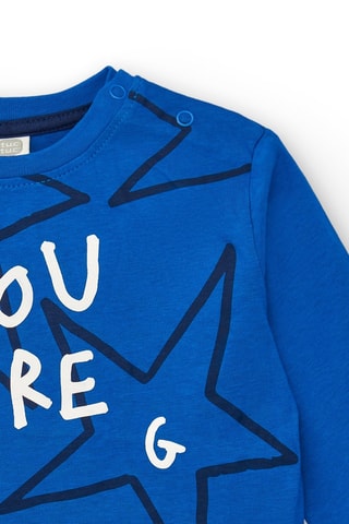T-shirt - Wit en blauw