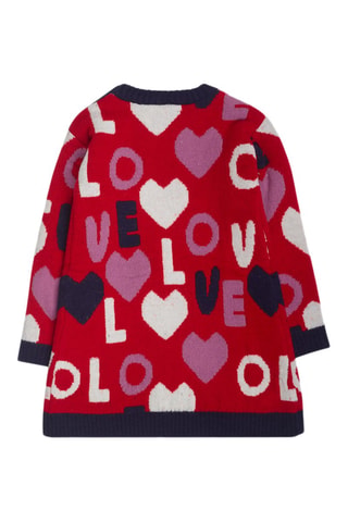 Trui-jurk - Wit, rood en blauw