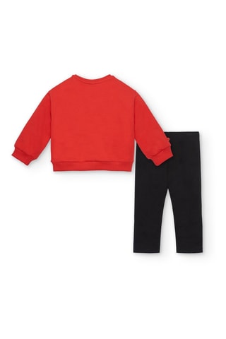 Sweater en Legging - Zwart, rood en oranje