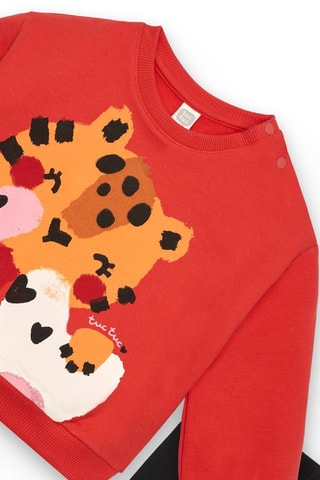 Sweater en Legging - Zwart, rood en oranje