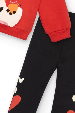 Sweater en Legging - Zwart, rood en oranje