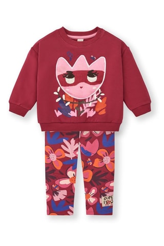 Sweater en Legging - Rood, blauw en roze
