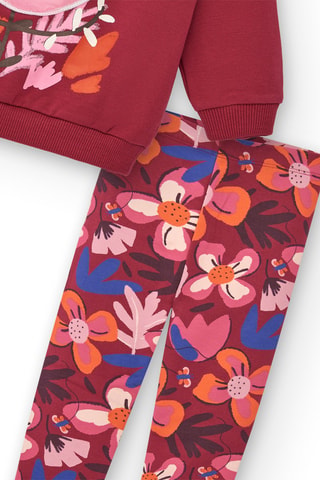 Sweater en Legging - Rood, blauw en roze