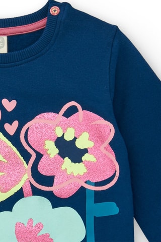 Fleece Sweaterjurk - Zwart, blauw en roze