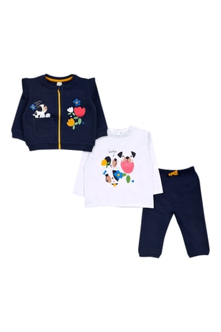 3-delige Set - Wit, rood en blauw