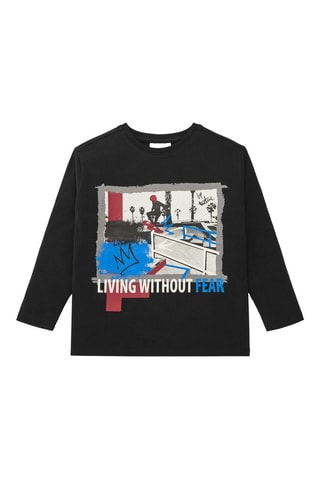 T-shirt - Wit, zwart en blauw