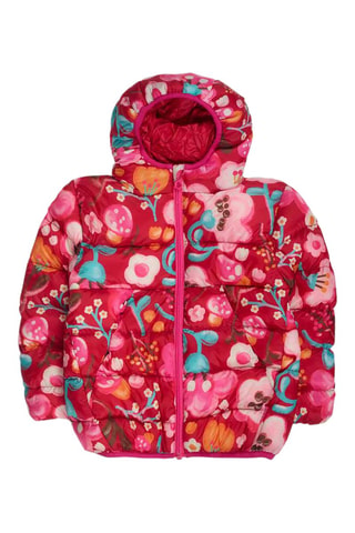 Gewatteerde Jas met Capuchon - Wit, rood en roze