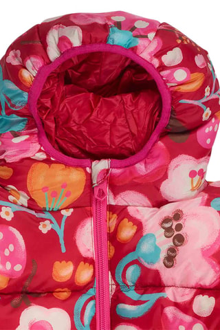Gewatteerde Jas met Capuchon - Wit, rood en roze