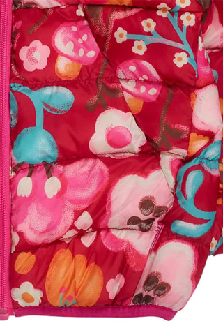 Gewatteerde Jas met Capuchon - Wit, rood en roze