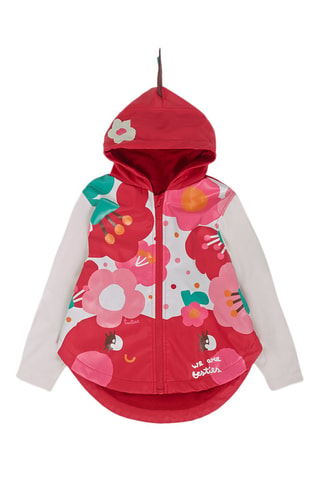 Regenjas met capuchon - Wit, rood en roze