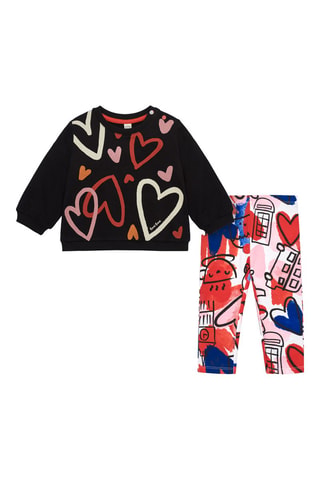 Sweater en Legging - Wit, zwart en rood
