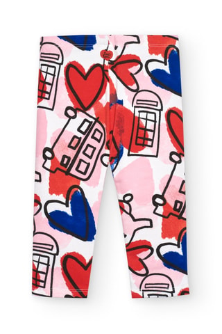 Legging - Wit, zwart en rood