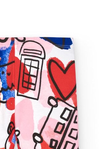 Legging - Wit, zwart en rood