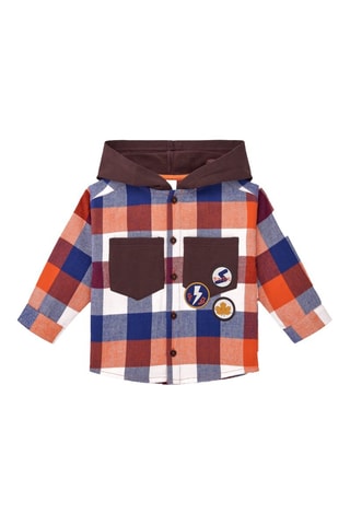 Overhemd met capuchon - Bruin, oranje en grijs
