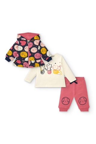 3-delige Set - Wit, blauw en roze