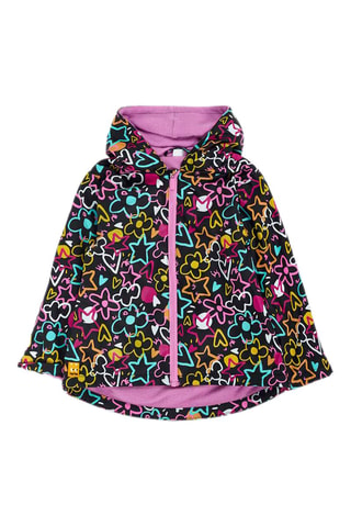 Regenjas met capuchon - Wit, zwart en roze