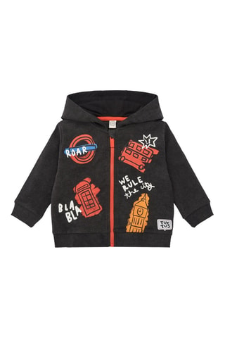 Sweater met Capuchon - Rood, oranje en grijs