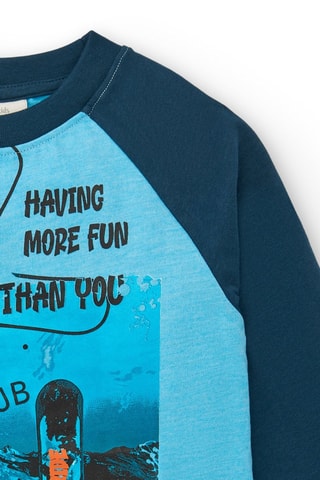 T-shirt - Blauw, groen en oranje