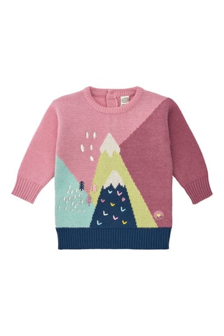 Trui-jurk - Blauw, groen en roze