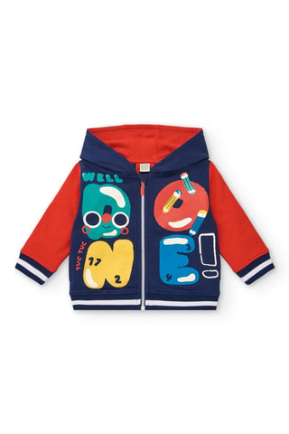 Sweater met Capuchon - Rood, blauw en geel