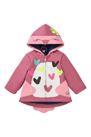 Regenjas met capuchon - Zwart, groen en roze