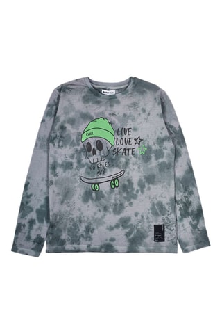 T-shirt Tie and Dye - Groen en grijs