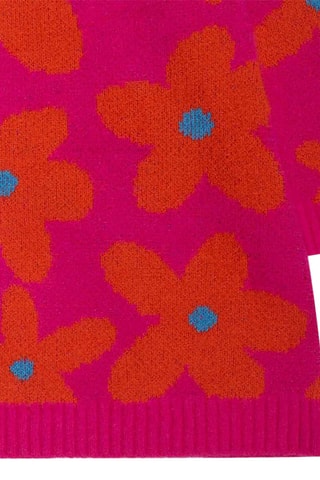 Trui-jurk - Blauw, oranje en roze