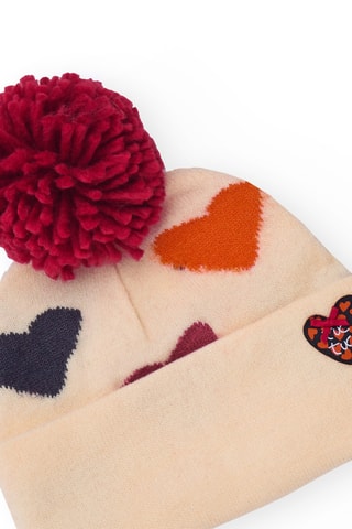 Muts met Pompon en Sjaal - Wit