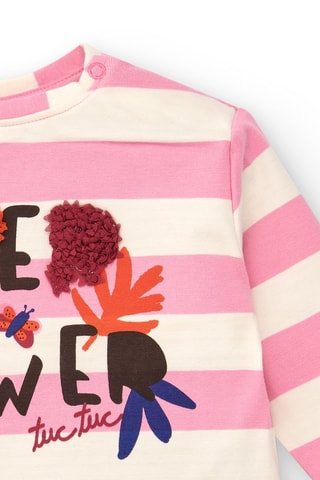 T-shirt - Wit, zwart en roze
