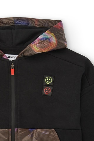 Sweater met Capuchon - Zwart, blauw en bruin