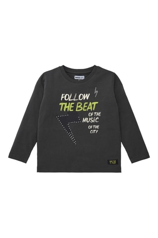 T-shirt - Wit, groen en grijs