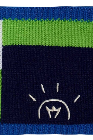 Muts met Pompon en Colsjaal - Wit, blauw en groen