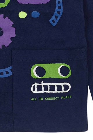 T-shirt - Blauw, groen en paars