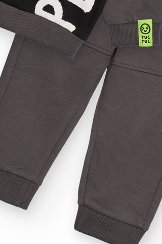 Sweater met Capuchon en Broek - Donkergrijs