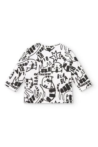 T-shirt - Wit, zwart en oranje