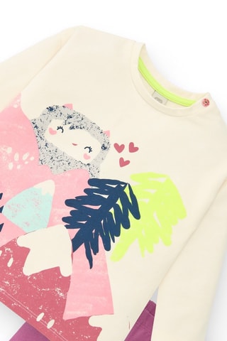 T-shirt en Legging - Blauw, groen en roze