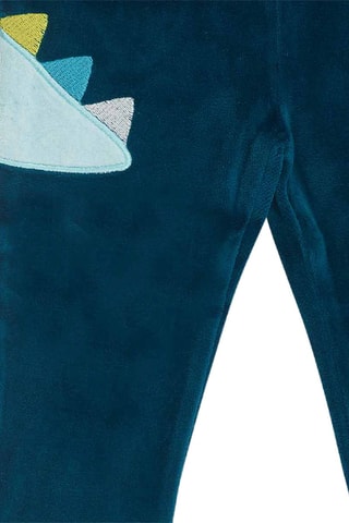 Velours T-shirt en Broek - Wit, blauw en geel