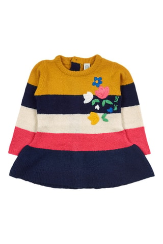 Trui-jurk - Wit, rood en blauw