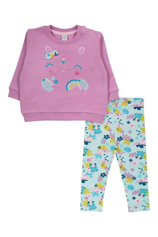 Sweater en Broek - Blauw, geel en roze