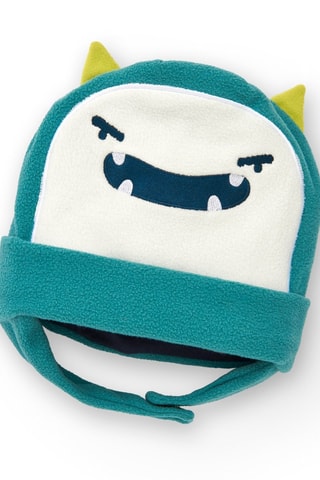 Fleece Muts en Sjaal - Wit, blauw en groen