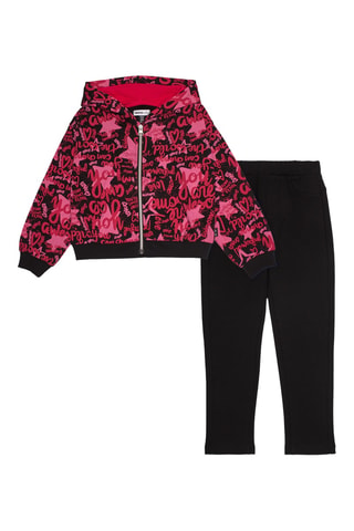 Sweater met Capuchon en Legging - Rood