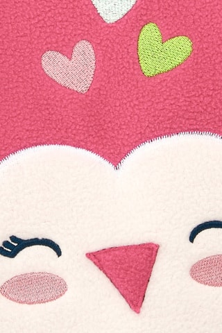 Fleece Sjaal - Wit, zwart en roze