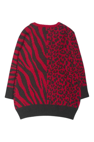 Trui-jurk - Zwart en rood