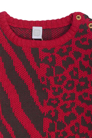 Trui-jurk - Zwart en rood