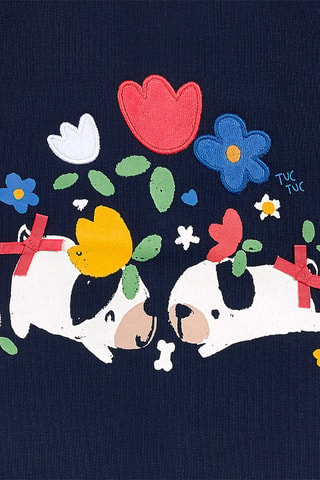 Fleece Jurk - Wit, rood en blauw